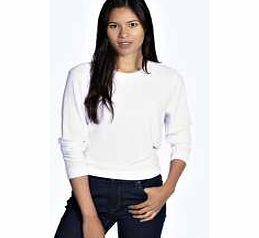 boohoo Sienna Rib Sweatshirt - white azz19927