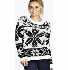 boohoo Sienna Snowflake Jumper - cream azz23340