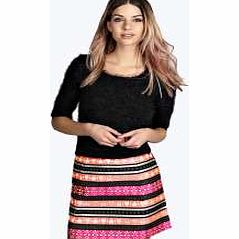 boohoo Sinead Multi Print Jacquard Skirt - multi azz21774