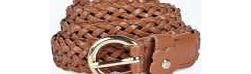 boohoo Skinny Weave Belt - tan azz09779