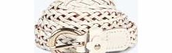 boohoo Skinny Weave Belt - white azz09780
