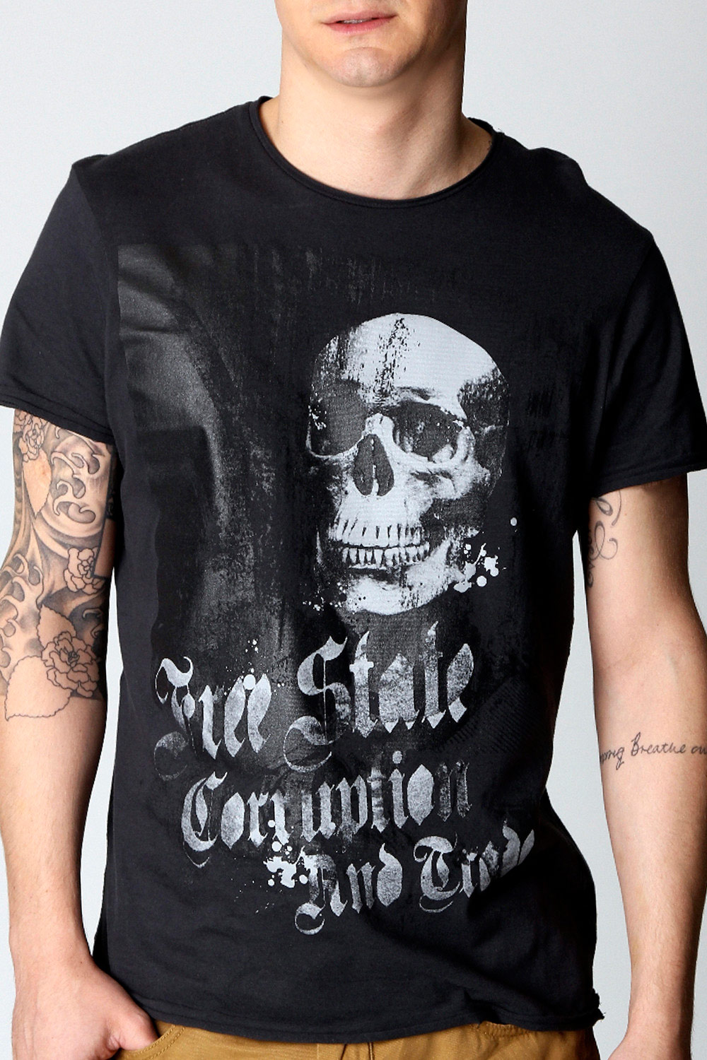 boohoo Skull Corruption T-Shirt - navy, navy mzz99964