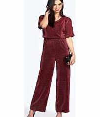 Skye Metallic Wide Leg Jumpsuit - berry azz21698