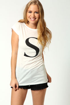 boohoo Sophie Letter S Print T-shirt Female