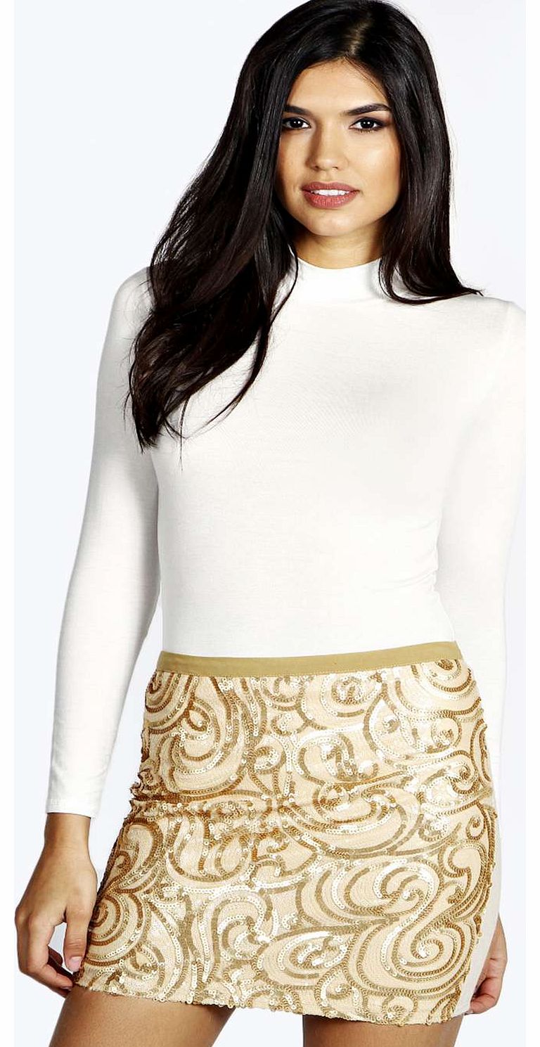 boohoo Sophie Sequin Mini Skirt - gold azz14477