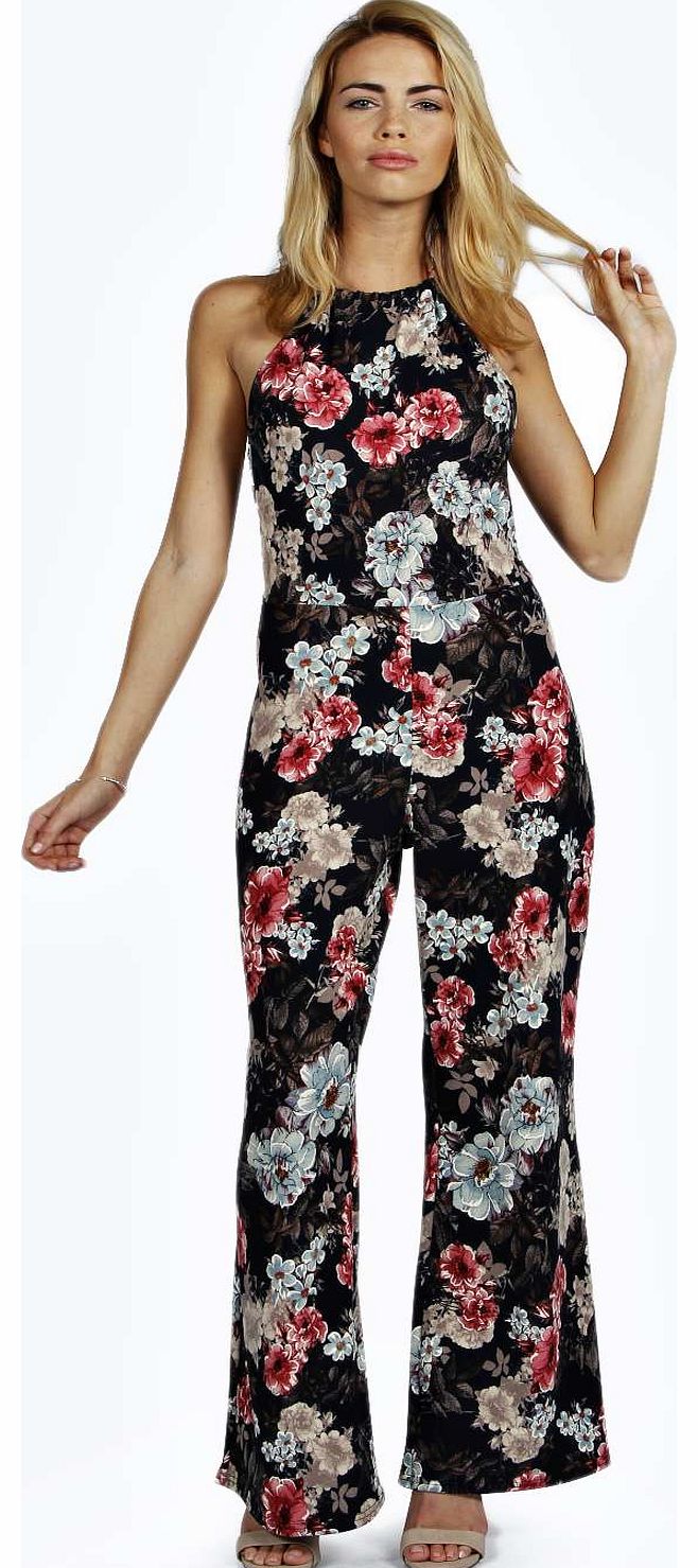Soraya Halterneck Wide Leg Jumpsuit - multi