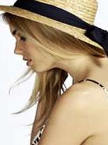 boohoo Straw Ribbon Trim Boater Hat - natural azz11281
