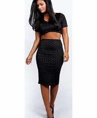 boohoo Stud Midi Bodycon Skirt - black azz19137