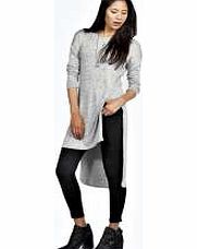 boohoo Suki Fine Gauge Longline Split Tunic Jumper -
