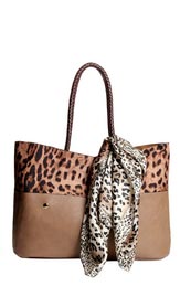 Boohoo Tara Leopard And Colour Block PU Shopper Bag