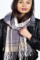 boohoo Tartan Blanket Scarf - black azz20106