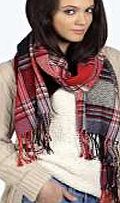 boohoo Tartan Blanket Scarf - cream azz20108