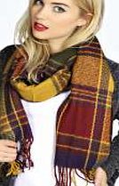 boohoo Tartan Blanket Scarf - yellow azz20107