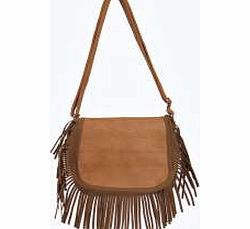 Tassel Detail Saddle Bag - tan azz11442