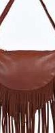 boohoo Tassel Fringe Saddle Cross Body Bag - tan azz12155