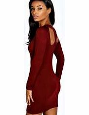 boohoo Taylor Cut Out Racer Back Bodycon Dress - berry