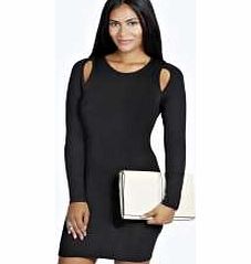 boohoo Taylor Cut Out Racer Back Bodycon Dress - black