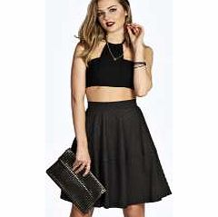boohoo Tessa Textured Midi Skirt - black azz21733