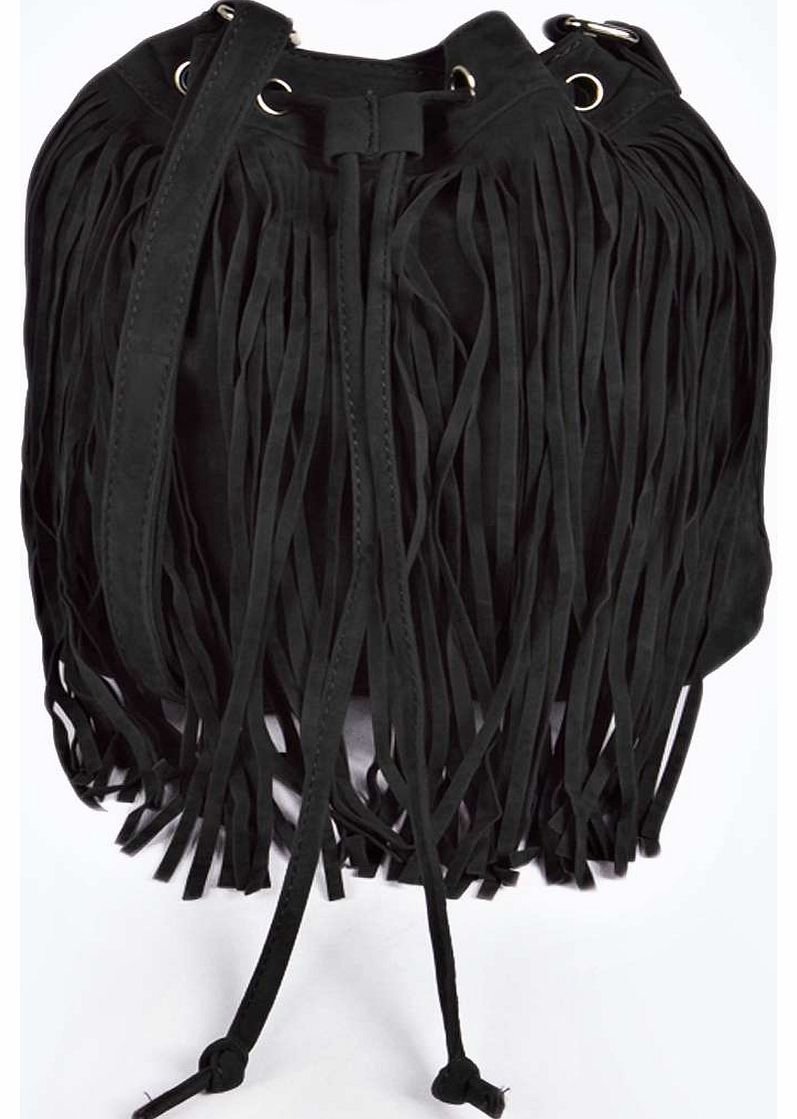 Tia Long Tassel Duffle Bag - black azz18321