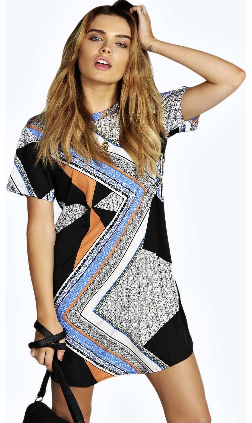 Tiana Open Back Shift Dress - multi azz18380