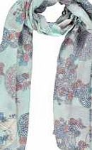boohoo Tile Floral Lightweight Scarf - mint azz04369