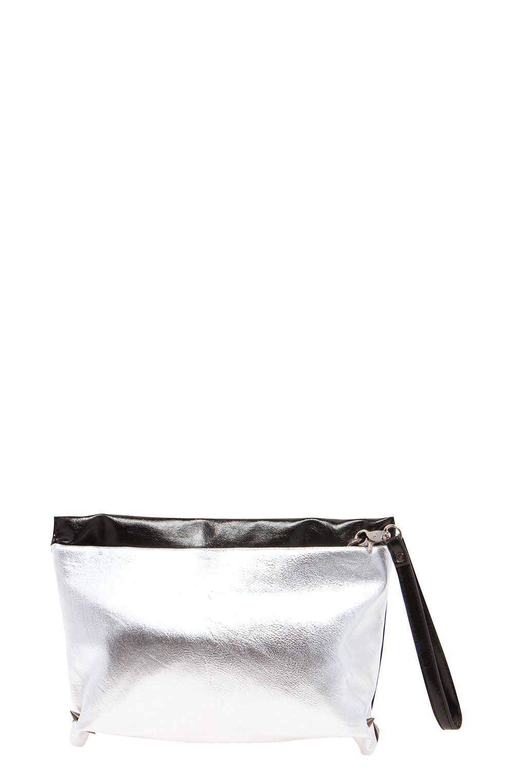 boohoo Tillie Pocket Front Clutch Bag - silver,