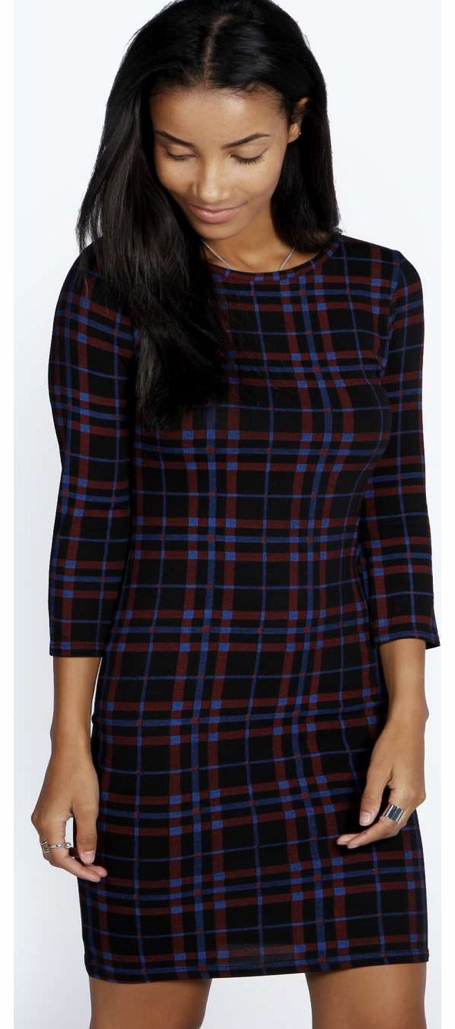 boohoo Tilly Tartan Print Bodycon Dress - multi azz19311