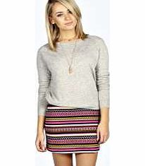 boohoo Tina Brushed Knit Striped Mini Skirt - multi