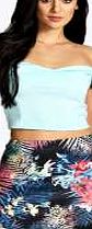boohoo Tropical Scuba Mini Skirt - multi azz07938