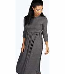boohoo Turtle Neck Midi Dress - charcoal azz13254