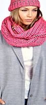 boohoo Two Colour Heavy Knit Snood - pink azz24540