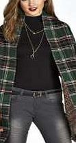 boohoo Two Sided Tartan Check Cape - green azz15444