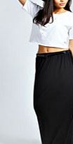 boohoo Viscose Jersey Belted Maxi Skirt - black azz33313