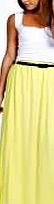boohoo Viscose Jersey Belted Maxi Skirt - lime azz33313