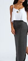 boohoo Viscose Maxi Skirt - charcoal azz51259