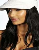 boohoo Woven Visor - white azz11283