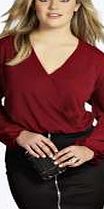 boohoo Wrap Front Blouse - wine pzz98287