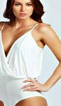 boohoo Wrap Front Bodysuit - cream azz31016