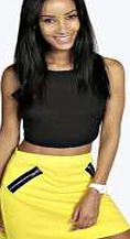 boohoo Zip Detail A Line Mini Skirt - yellow azz06972