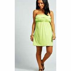 Zoe Frill Bandeau Dress - lime azz31710