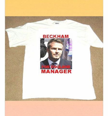 Books by the Sea DAVID BECKHAM FOR ENGLAND MANAGER WHITE T SHIRT SIZE MEDIUM
