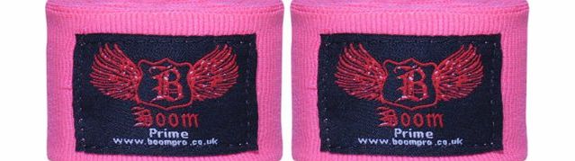 BOOM Pro Ladies Pink Boxing Hand Wraps MMA Wrist Support Martial Arts Bandages (FREE UK SHIPPING)