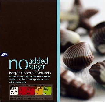 Boots, 2041[^]10010500 No Added Sugar Belgian Chocolate Seashells
