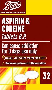 Boots Pharmaceuticals, 2041[^]10067847 Boots Aspirin and Codeine Tablets B.P. - 32