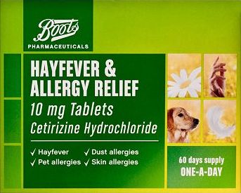 Boots Pharmaceuticals, 2041[^]10083541 Boots Hayfever and Allergy Relief - 60 Tablets