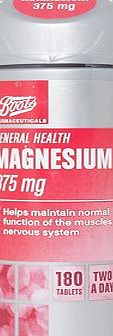 Boots Pharmaceuticals Boots Magnesium 375 mg - 180 Tablets 10194956