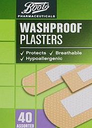 Boots Pharmaceuticals Boots Washproof Plasters (Pack of 40 Assorted)