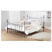 Double Bed, Antique Silver & Sealy