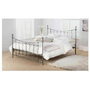 Bordeaux Double Bed Frame, Antique Silver