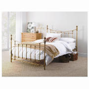 King Metal Bed Frame, Brass & Comfyrest